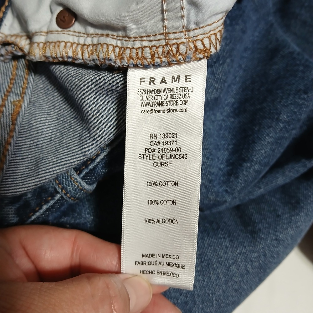 FRAME Le Jane Crop Jeans Medium Wash High Rise Wide Leg Denim Size 30 - Picture 8 of 13